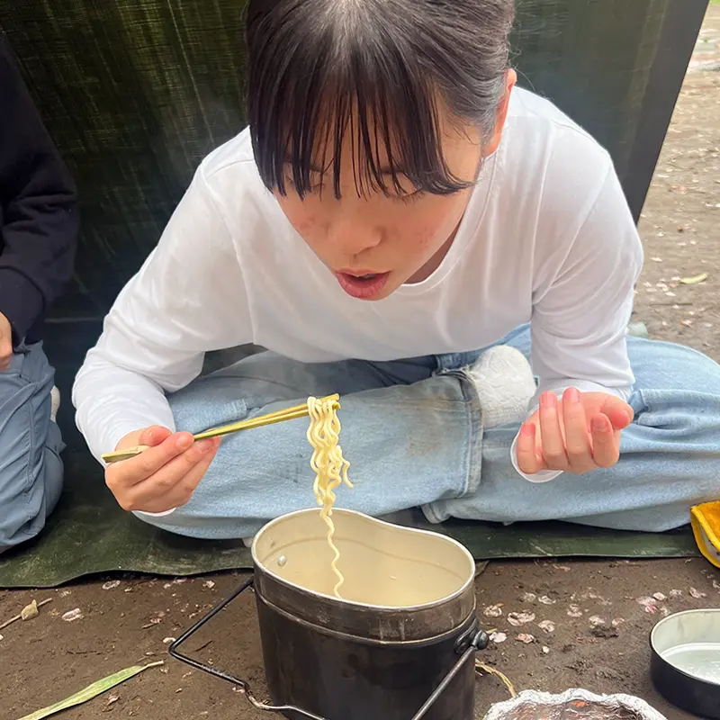 防災教育プログラム「食について」の様子 1